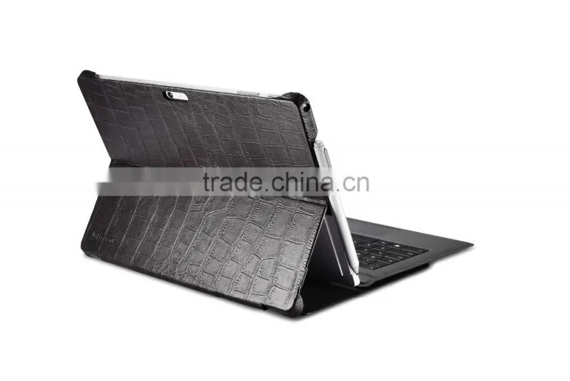 Icarer Luxury Crocodile Grain Genuine Leather Flip Case for Surface Pro 4 ultra thin holder leather case for surface pro 4