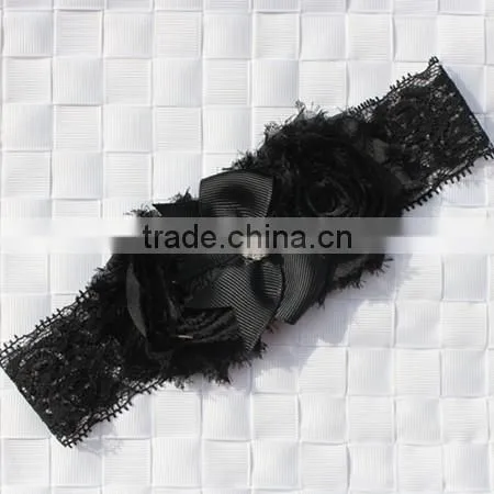 Fashion Baby lace flower Headband Infant Headband Toddler Headband Navy Blue Headband baby flower hair band wh-1738