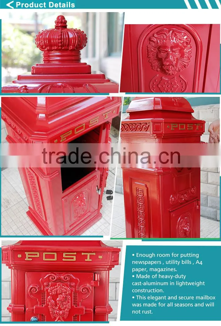 The Most Popular Style In Europe Die Casting Aluminiun Residential Victorian Uk Mailbox From China