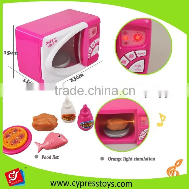 Mini kitchen appliance cooking toy play set Microwave oven toy with food
