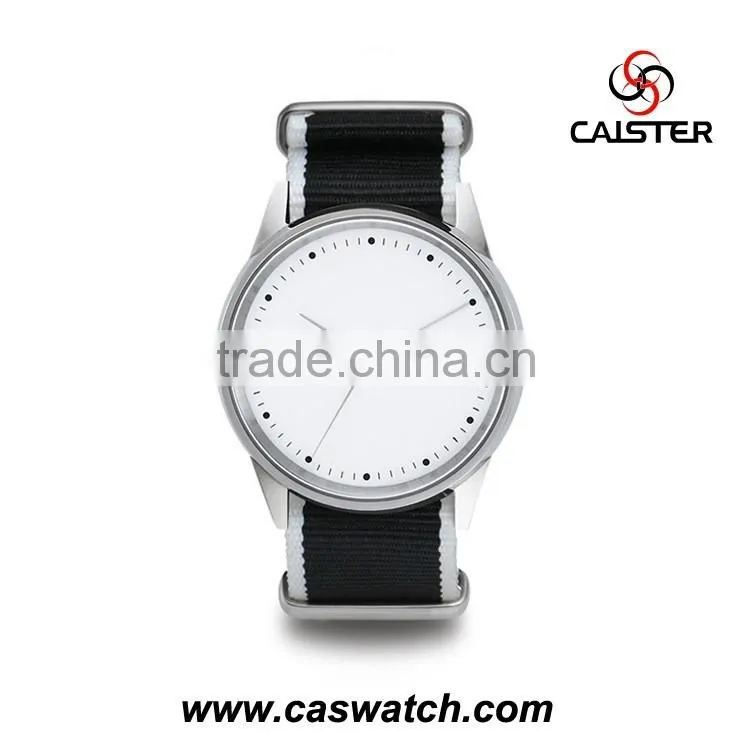 Fancy quality men's watch, blue nylon strap men's watch, minimalist design quartz waterproof watch
