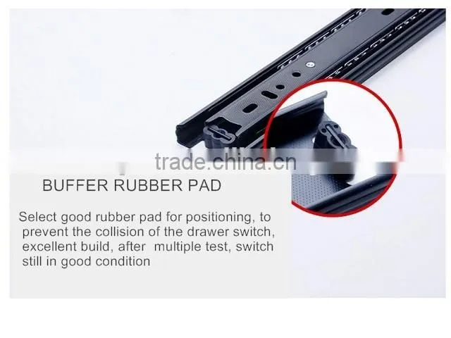 2016 New coming buffer function metal slide bracket for for furniture ball bearing slide rail