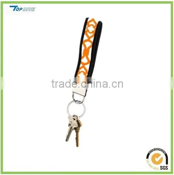logo brand neoprene key holder keyring