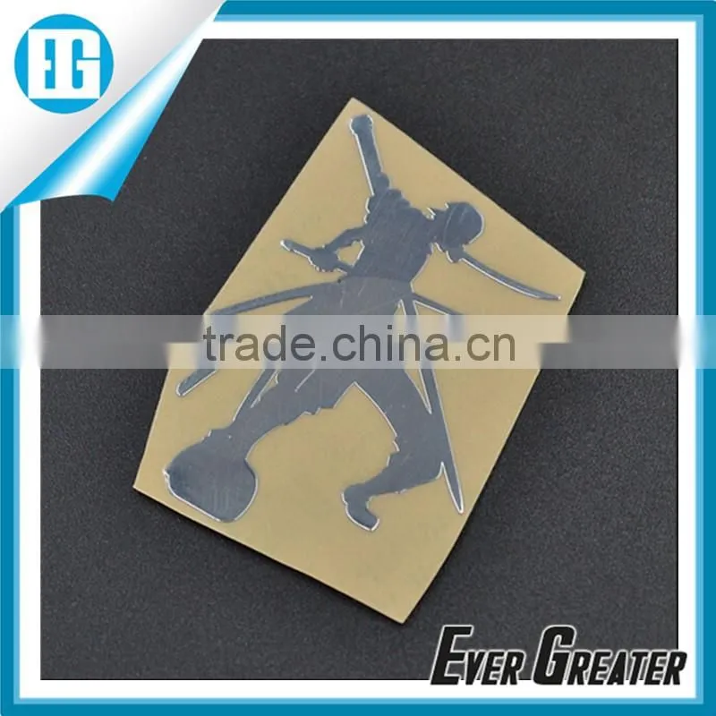 Custom decorative sticker silver nickel electroform sticker embossed metal sticker
