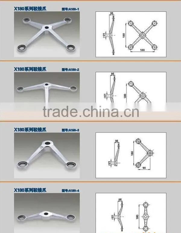 Tension cable Spider laminated glass skylight