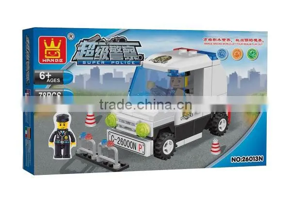 mini Super Police Block toy Set plastic connecting blocks for kids
