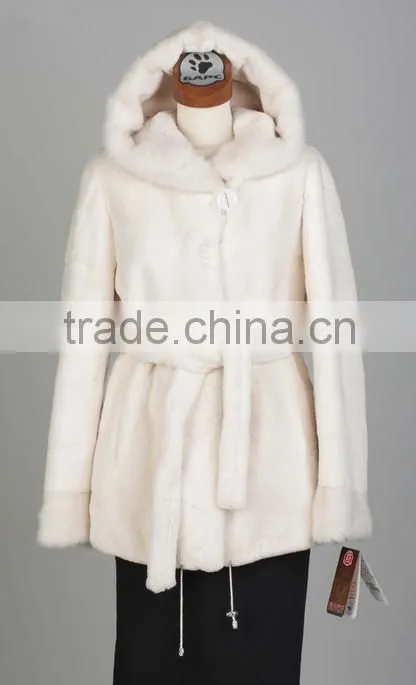 rex14065 hot design elegant rex rabbit fur coat white with belt