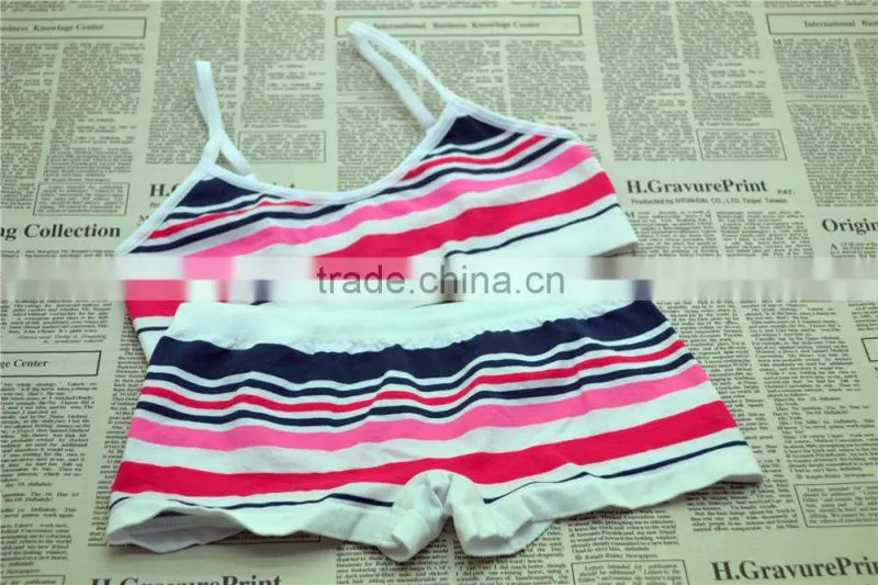 Girls crop top & boxer shorts kids seamless underwear