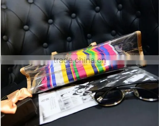 wholesale lightweight cheap pvc handbag with chain