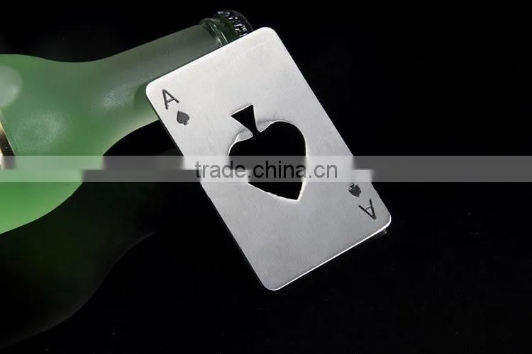 Ace of spades credit card design stainless steel bottle opener