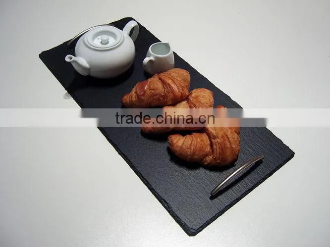 big size natural slate food tray with handles