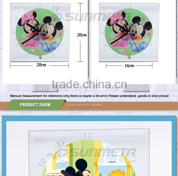 High Quarlity Sublimation Glass Photo Frame can be used for clock