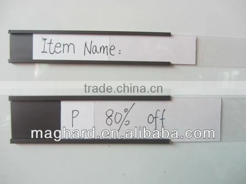 C profile magnetic strip label holder