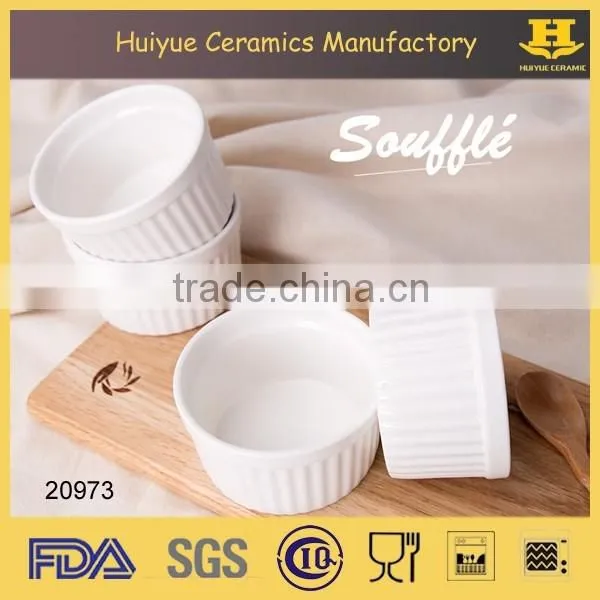 fine porcelain white color souffle dish ramekin