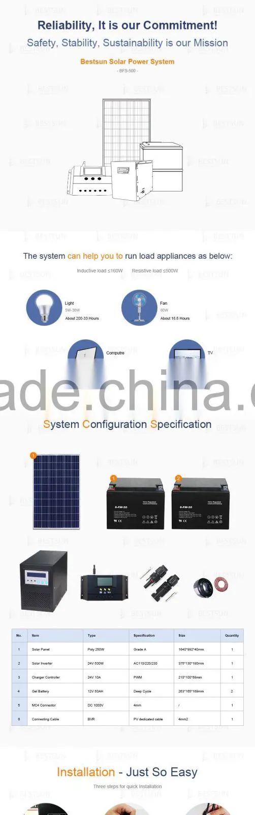 500wPortable solar energy products for house lighting