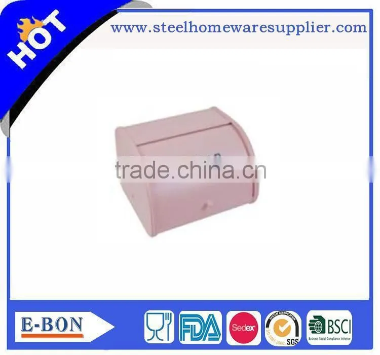 Deft design stainless steel pink bread bin