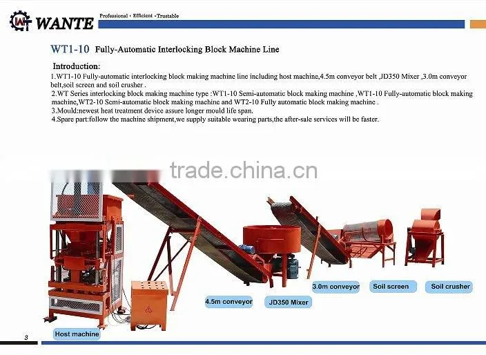 WANTE MACHINERY Quality Assured brick machine WT1-10 portable brick making machine