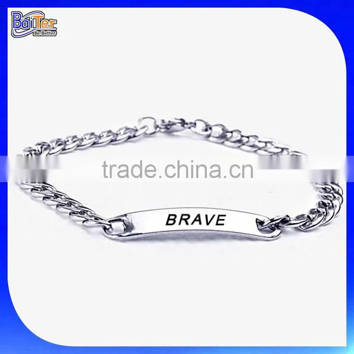 Custom Personalized Word Quote Cuff Stainless Steel Memorial Bracelets