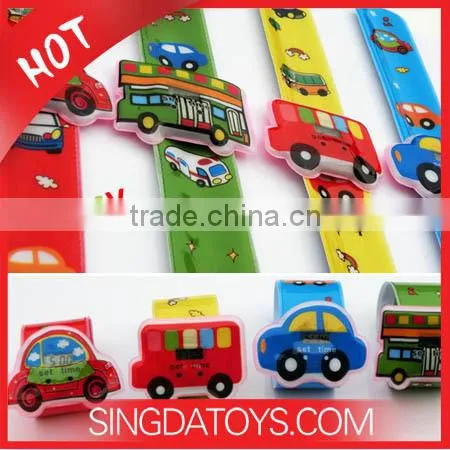 Own Factory Product G101-3 Cute Vehicles Pattern Boys Slap Watch
