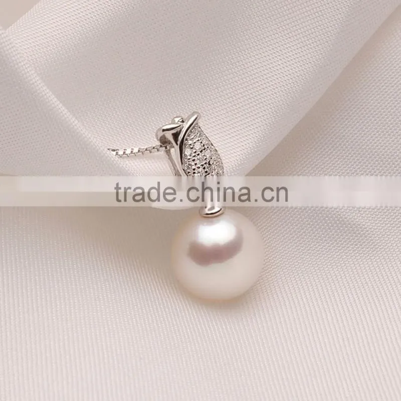 wholesale bridal real freshwater pearl necklace pendant