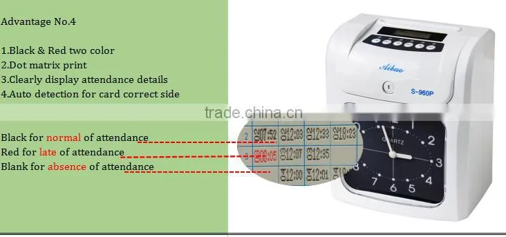 punch time card time clock attendance machine