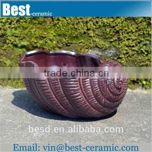 unique shape ceramic seashell flower pot