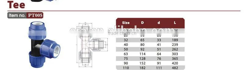ERA pp tee-pp pipe fittings