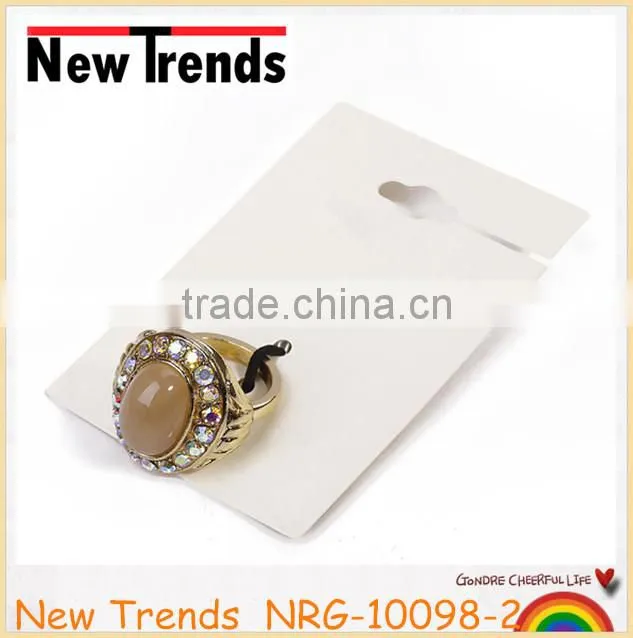 Luxury large marble gemstone ring with AB stones