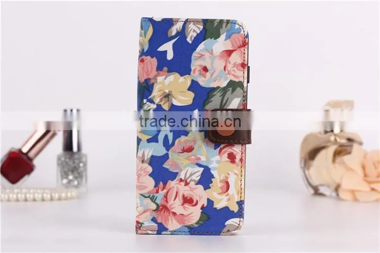 for iphone6 leather case wallet flower case for iphone 6