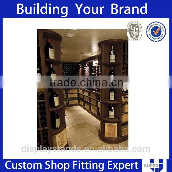 Red Wine Bottle Display Shelving System For Distributors