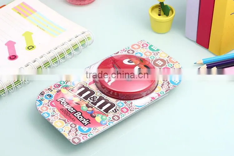 2015 new creative M&Ms Cholcolate Beans mobile power female portable power bank best gift usb charger