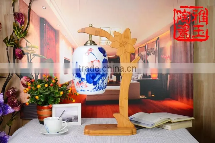 Artistical ceramic bamboo home lighting table lamp