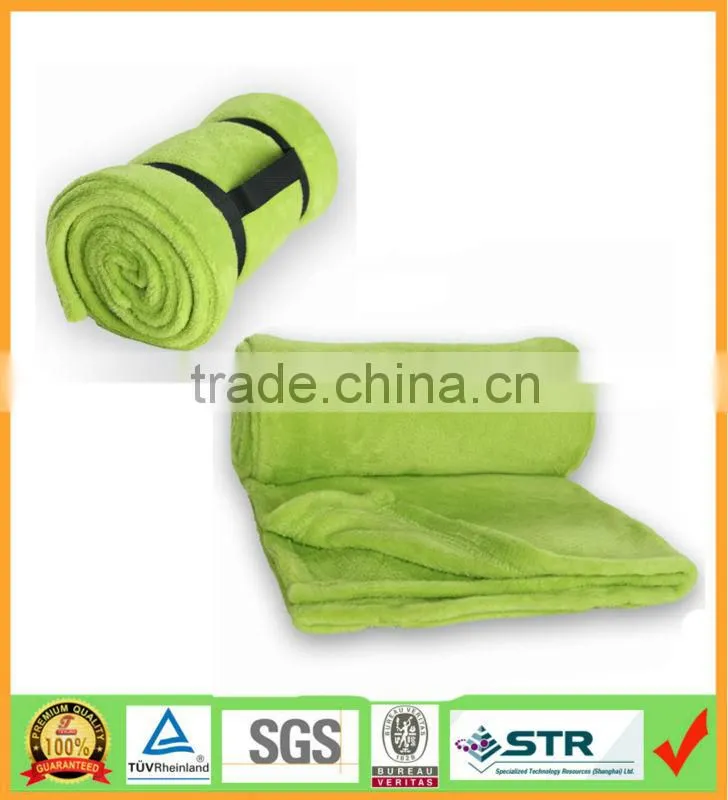 customize logo zip up polar fleece throw blanket easy to carry