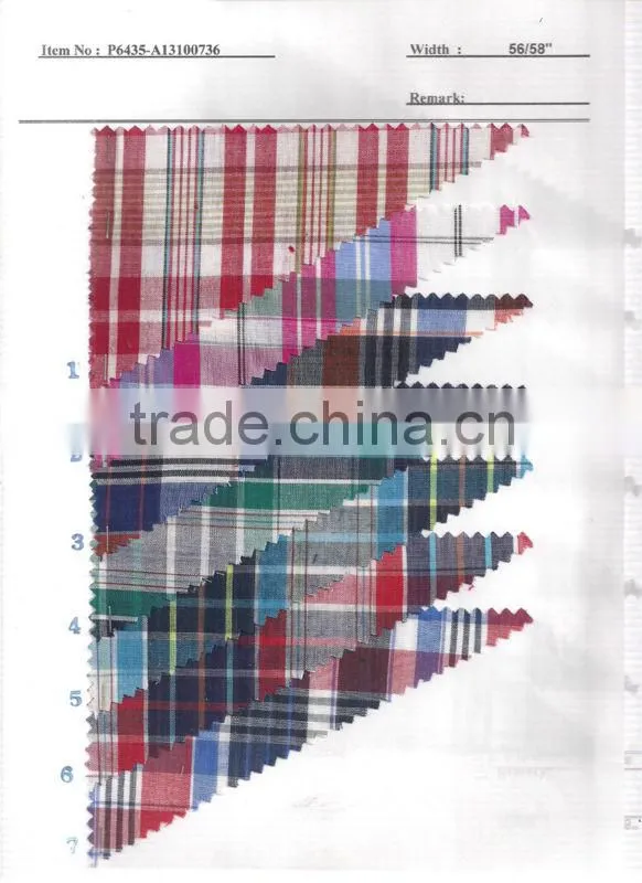 100% Cotton Yarn Dyed Shirting Fabric Textile Stock:P6435-A13100736