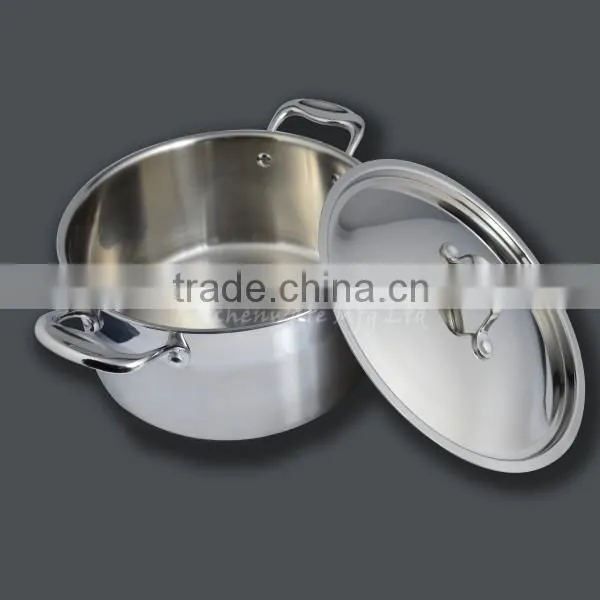 With 2 ear handle 3 layers steel food pot