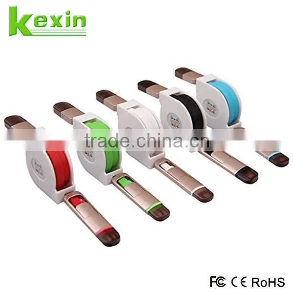 Flexiable Design All in One USB Multi Charger Data Cable, 2 in 1 Micro USB Charger for Cell Phone