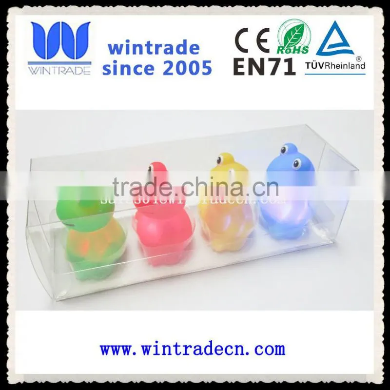 factory supply floating bath rubber flashing baby toy animal