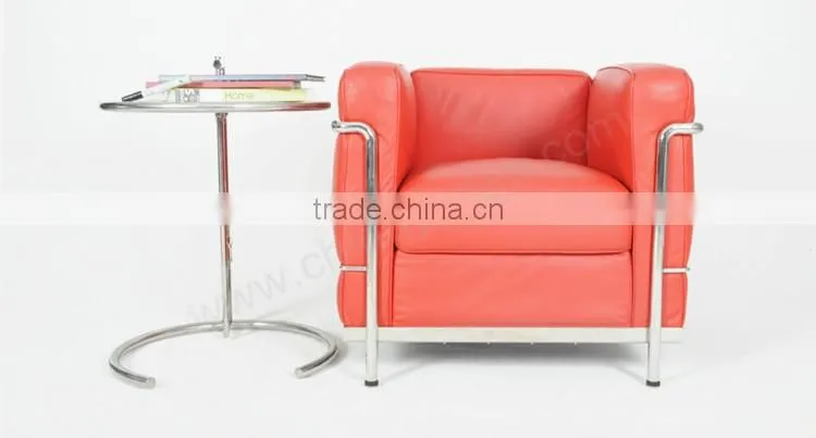 Modern small round glass table Eileen gray adjustable glass table
