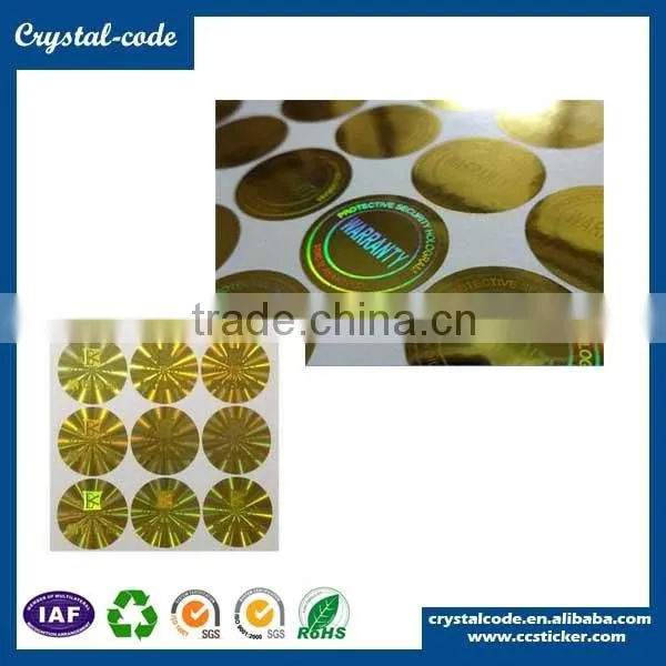 Security hologram label gloss lamination self adhesive hologram sticker