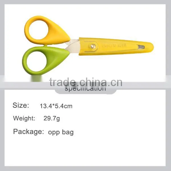 Plastic Student Scissors With Cap