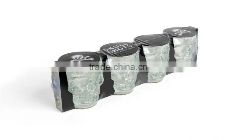 wholesale nice price skull shaped shot glass black packing