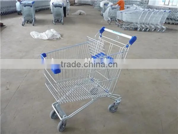 Russian Style Feet 100L Supermarket Hand Cart Metal Trolley