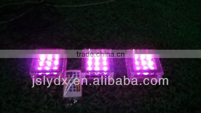 Low voltage LED ice glass brick light RGB with remote-controller(10*10*5cm 3 pieces per set))