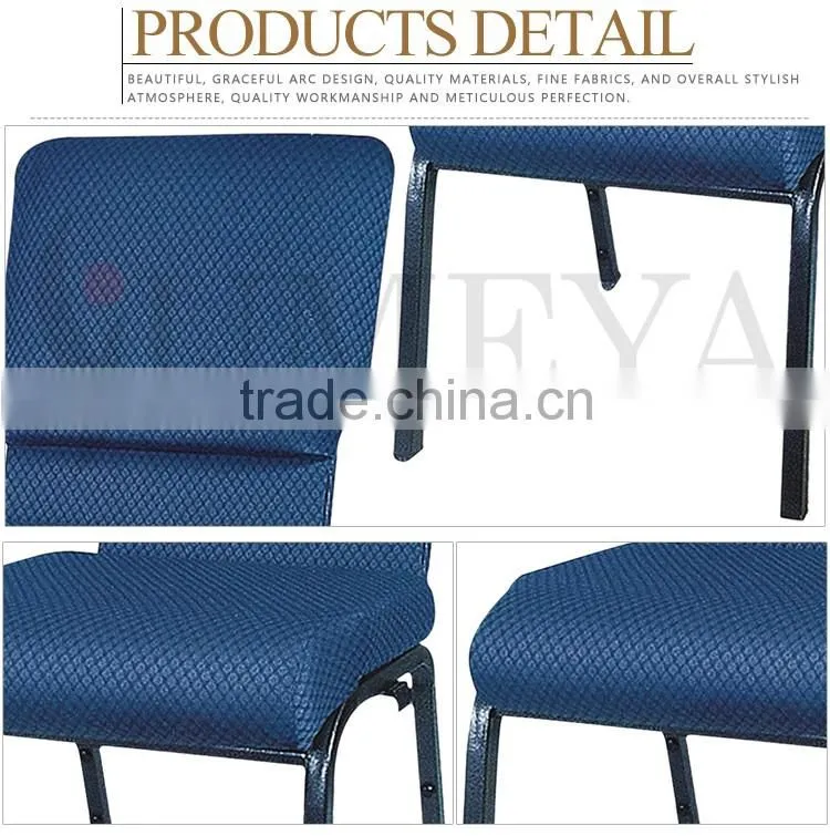Wholesale fabric church pews stackable iron chair cheap church chair