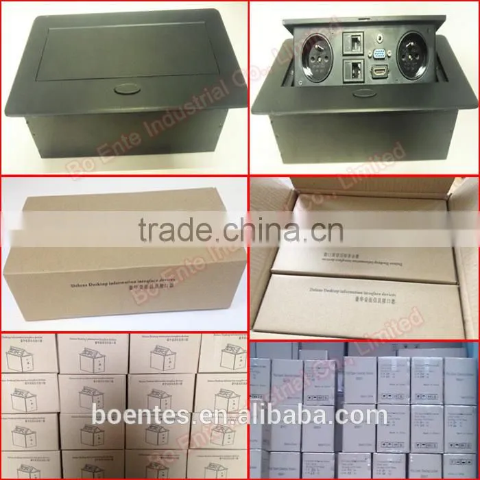 Office Table Multifunction Desktop Hidden Box/Pop Up Power Socket with Connector Wires