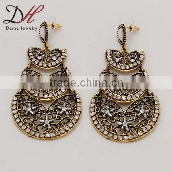 Women's Vintage Bohemian Boho Style Tibetan Carved Beads Tassel Dangle Earrings
