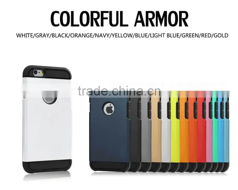 2015 New arrival Slim Colorful Armor phone case for iphone 6,back cover for iphone case,for iphone 6 case