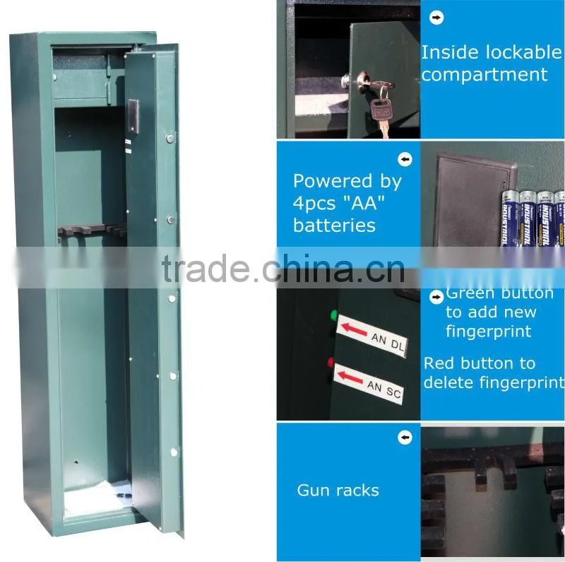 fingerprint lock gun safe box with handle