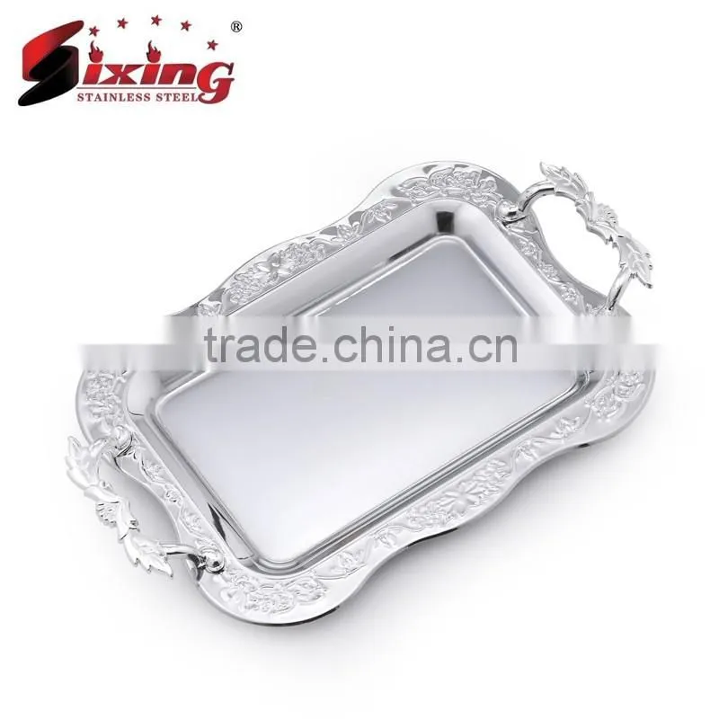 New decoration Stainless Steel Square Tray/Stainless Steel Dinner Tray
