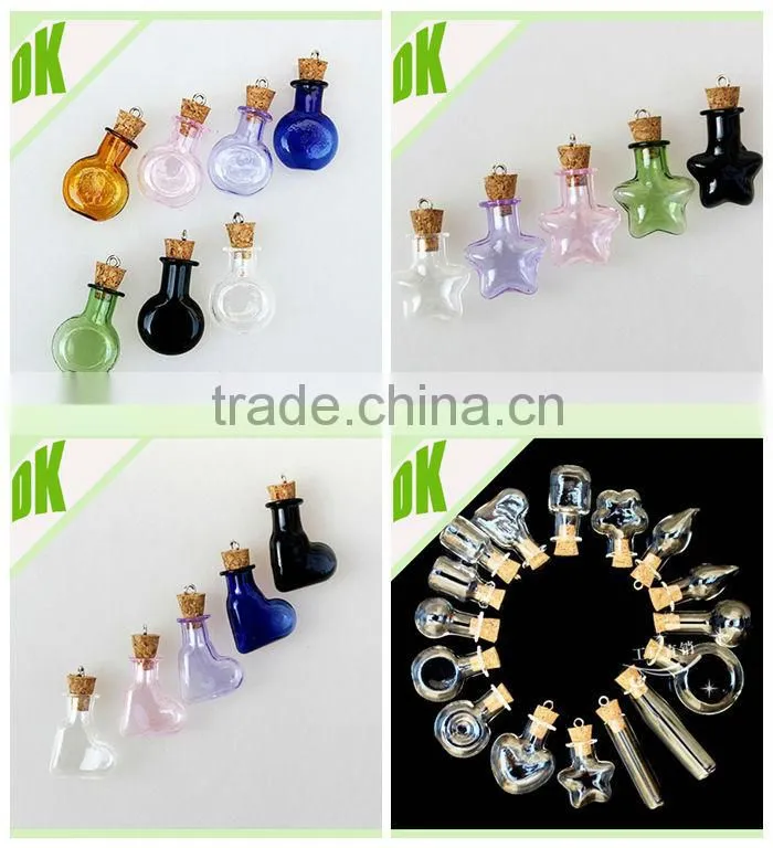 ** bottle jewelry ** miniature bottles, tiny glass bottles, Round Glass Bottle - empty mini 200ml glass bottle